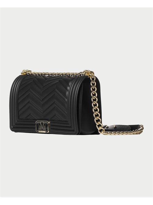 Marc Ellis Quilted Leather Black Bag MARC ELLIS | FLAT WAVE MBLACK/LIGHT GOLD